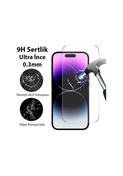 Ally İphone 15 Pro Full Hd Tempered Kırılmaz Cam Ekran Koruyucu- 5775