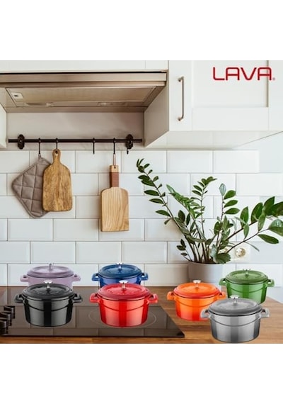 Metal Döküm Mini Tencere, 10 Cm, 0.35 L Hacim, Turuncu