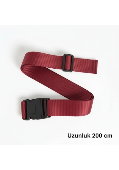 Basarideri Tokalı Ayarlanabilir Valiz Kemeri Bordo Bordo