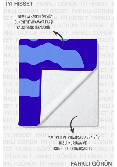 Modern Mavi Mor Okey Plaj Havlu Örtüsu - Minimalist Yaz Stili Hızlı Kuruyan Mikrofiber Havlu Örtü Kuru Kanyon