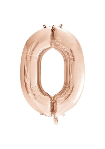 1 Adet 34 İnç 85 Cm Rose Gold Folyo Balon Helyum Balon 0 Yaş Balonu 0 Rakam Balon Rose Gold