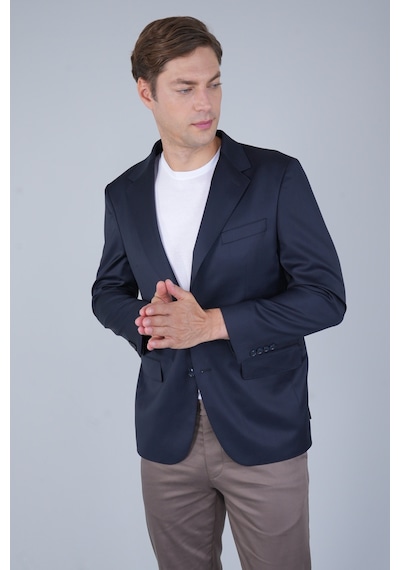 Bisse Comfort Fit Lacivert Mono Yaka Çift Yırtmaçlı 4 Drop Erkek Yün Ceket Pck24k24203 D39 Lacivert Bisse Comfort Fit Lacivert Mono Yaka Çift Yırtmaçlı 4 Drop Erkek Yün Ceket Pck24k24203 D39 Lacivert