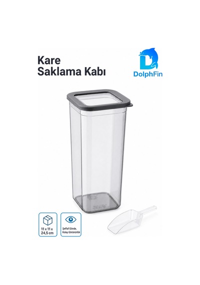 Kare Saklama Kabı Siyah 1900 Ml 11 11 24,5 Cm