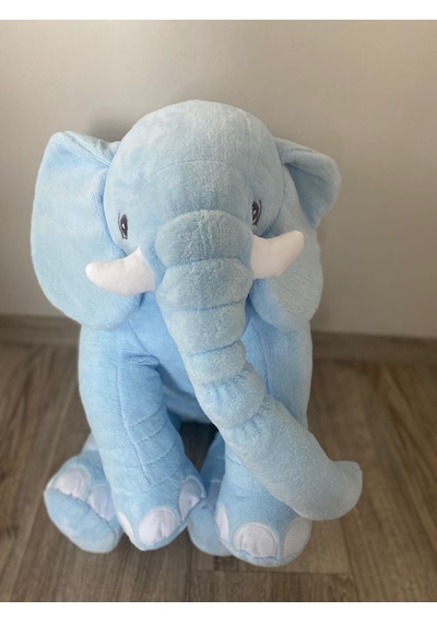 Uyku Arkadaşım Peluş Fil - Büyük Yumuşacık 75 Cm -sevgiliye Hediye Mavi