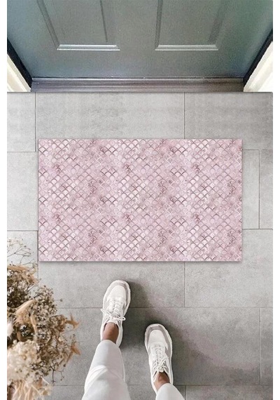 Dijital Baskı Pembe Karışık Paspas K-3085 Renkli