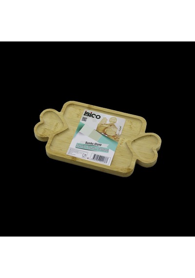 Bambu Ahşap Servis Tepsisi 25x14 Cm - 3 Bölmeli Sunum Tahtası Açık Mavi