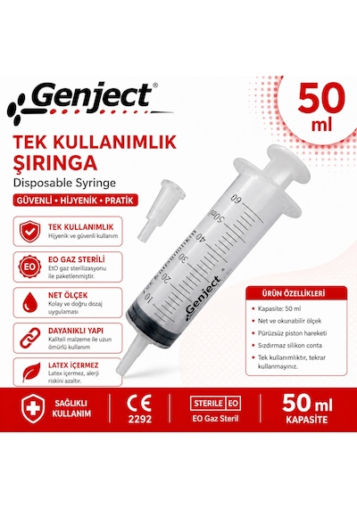 Genject 50 Ml Beslenme Katater Enjektörü 60 Adet