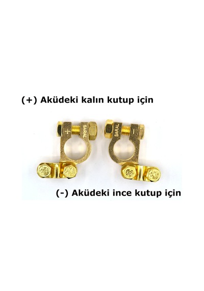 1 Takım Kalın Akü Kutup Başı Terminali Kesme Pirinç Artı Eksi Sar