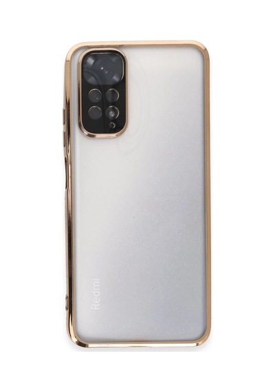 Xiaomi Redmi Note 11 Uyumlu Kılıf Lensli Silikon - Gold