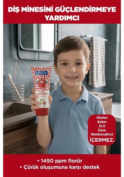 Doğal Çilekli Diş Macunu Florürlü Junior 6+ Temel Bakım