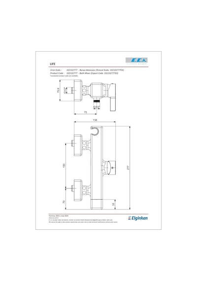 Eca Life Banyo Batarya 102102777 Gümüş