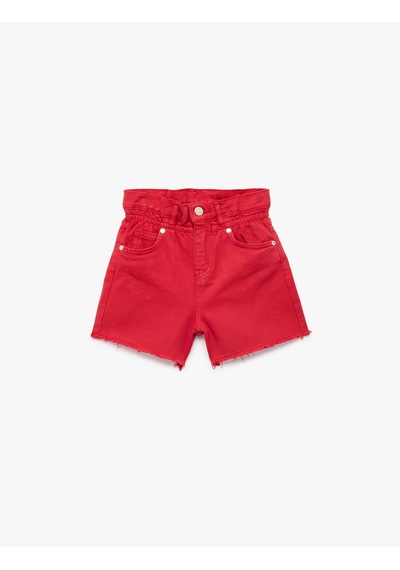 Koton Pamuklu Cepli Yüksek Bel Denim Şort Kırmızı 6skg40005ad Koton Pamuklu Cepli Yüksek Bel Denim Şort Kırmızı 6skg40005ad