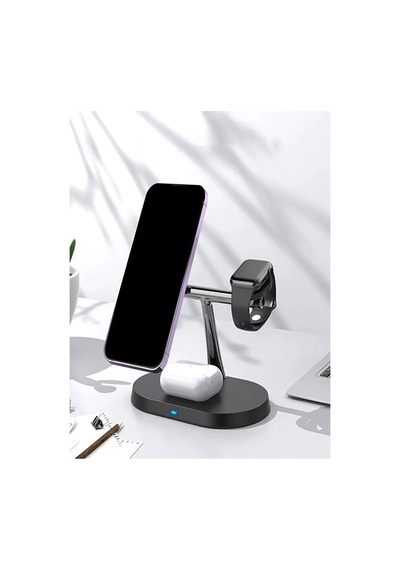 3in1 Magsafe Uyumlu 15w Kablosuz Şarj Standı Apple Uyumlu iPhone, Android Tele