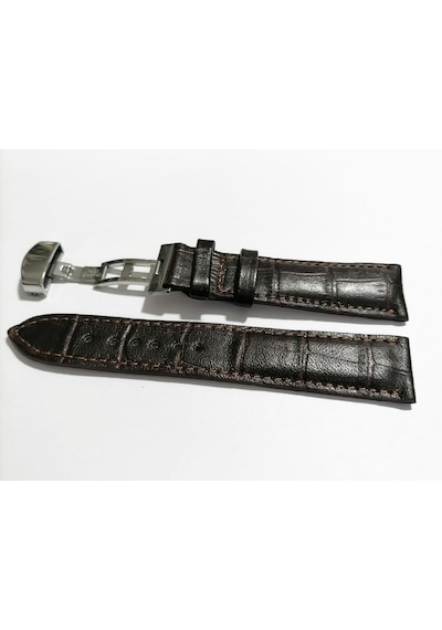 Fado &hertür Saate &uygun Kelebek Toka 24 Mm Koyu Kahve Kordon 186 Gumuş Toka Koyu Kahverengi