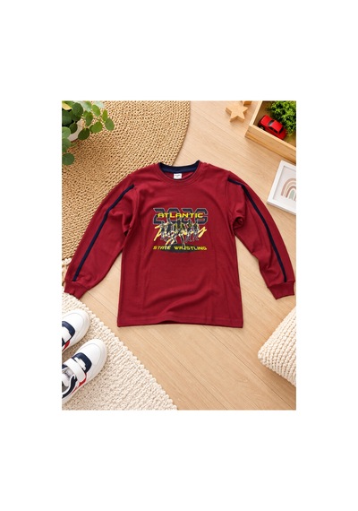 Uğur Bebe Çocuk Bordo Pijama Takımı %100 Pamuk Uzun Kollu Bisiklet Yaka Baskılı Lacivert Alt Rahat Ve Şık Pijama Takımı Bordo Bordo Uğur Bebe Çocuk Bordo Pijama Takımı %100 Pamuk Uzun Kollu Bisiklet Yaka Baskılı Lacivert Alt Rahat Ve Şık Pijama Takımı Bordo Bordo