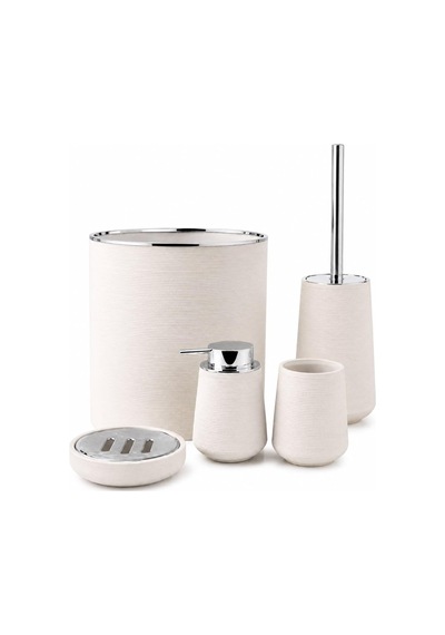 5 Parça Banyo Seti, Kapaklı Çöp Kutusu, Sıvı Sabunluk, Diş Fırçalık, Sabunluk Ve Tuvalet Fırçası, Şık Mod Diğer