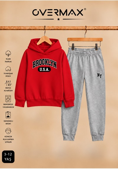 Overmax Brooklyn Baskılı Çocuk Kapüşonlu Eşofman Takımı 3-12 Yaş Kırmızı Üst- Gri Alt - 915143009 Kırmızı Üst- Gri Alt Overmax Brooklyn Baskılı Çocuk Kapüşonlu Eşofman Takımı 3-12 Yaş Kırmızı Üst- Gri Alt - 915143009 Kırmızı Üst- Gri Alt
