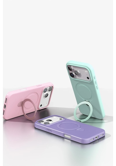 Gld-spt- Newface Apple Uyumlu iPhone 17 Pro Max Regal Magsafe Standlı Kapak - Lacivert