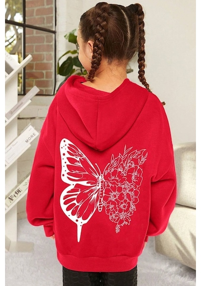 Uyguntarz Çocuk Baskılı Sweatshirt Unisex Kırmızı