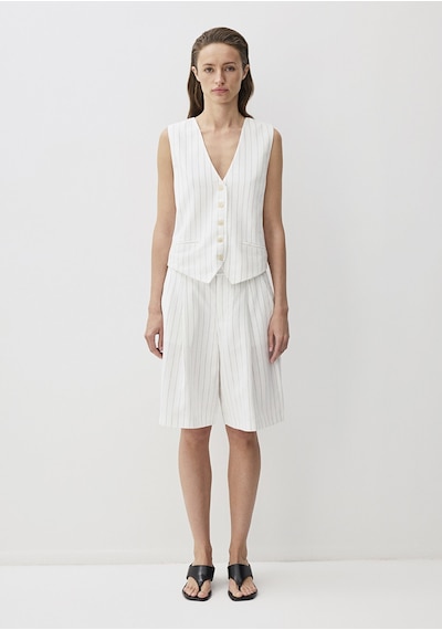 Mavi - Ekru Tencel Lyocell Karışımlı Yelek 1110685-89881 Ekru