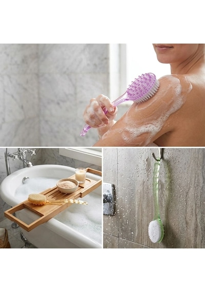 Go İthalat Plastik Saplı Vücut Temizleme Fırçası - Çok Amaçlı Sırt Ve Vücut İçin Banyo Ve Duş Kese A