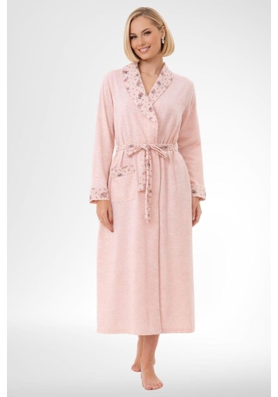 Mecit Pijama Mecit 6320 Pudra Büyük Beden Kadın Sabahlık Pijama Gecelik Set Pudra