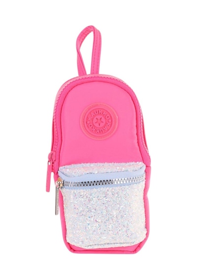 Kaukko Çanta Şekilli Kız Çocuk Üç Bölmeli Kalemlik - Pembe - Taşlı - K2722 Pembe - Turkuaz