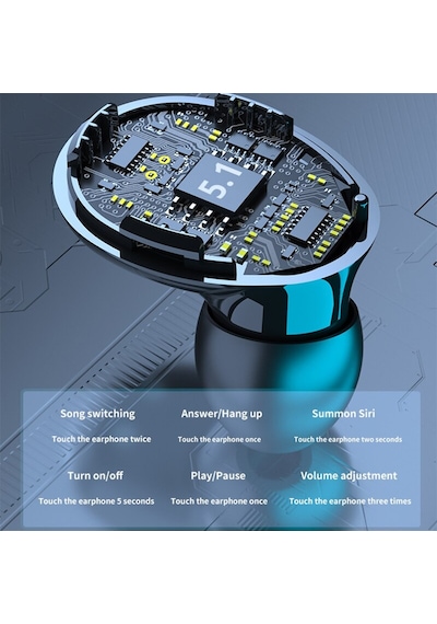 M10 TWS Bluetooth 5.1 Stereo Kulak İçi Kulaklık