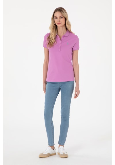 U.S. Polo Assn. Kadın Fuşya Basic Polo Yaka Tişört 50300830-VR023