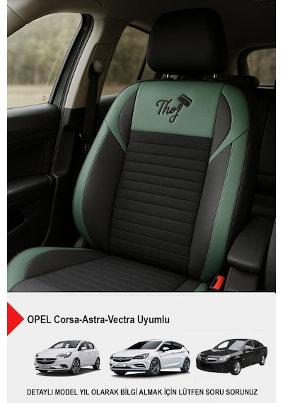 Thor Tay Tüyü Oto Koltuk Kılıfı Opel-corsa-astra-vecta Uyumlu Yeşil