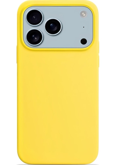 Apple Uyumlu iPhone 17 Pro Max Soft Touch Lansman Silikon Kılıf Limon Sarısı
