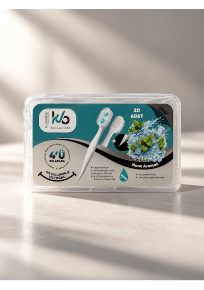 Kullan Bak Nane Aromalı Tek Kullanımlık Diş Fırçası 20 Adet
