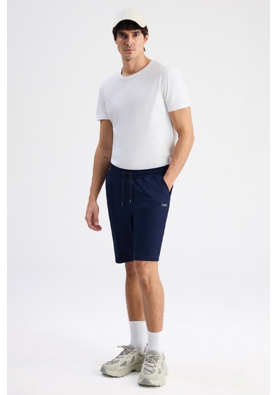 Twn Slim Fit Lacivert Düz Örme Şort 6ec136172453m 101