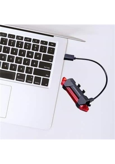 Buffer Usb Şarj Edilebilir Parlak Bisiklet Led Lamba Su Geçirmez Güvenlik Uyarı Arka Lamba Işığı Kırmızı