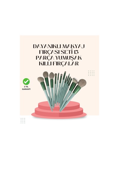 Mey İthalat Göz Farı Allık Fondöten İçin Uygun 13'lü Makyaj Fırçası Seti Kompakt Tasarım