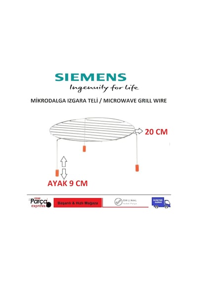 Siemens Uyumlu Mikrodalga Fırın Izgara Teli - 424394334