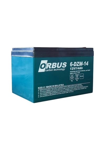 Orbus 12v 14amper 12v 14ah Deep Cycle - Derin Döngülü Elekrikli Bisiklet Akü E-bike Aküsü Ebatlar: 150x97x95