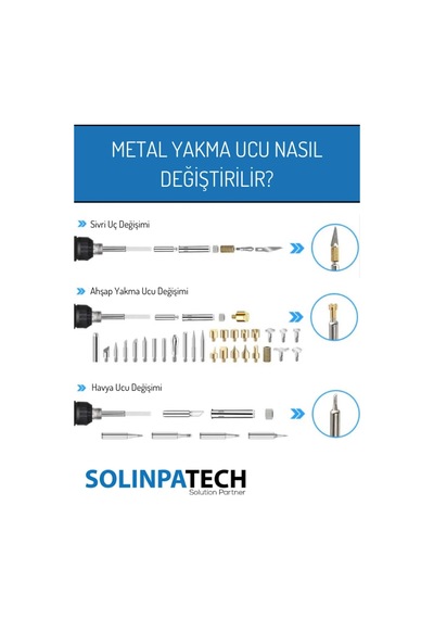 30 Parça Ahşap Yakma Uç Seti Ağaç Dağlama, Kesme, Oyma, Kabartma Uçları