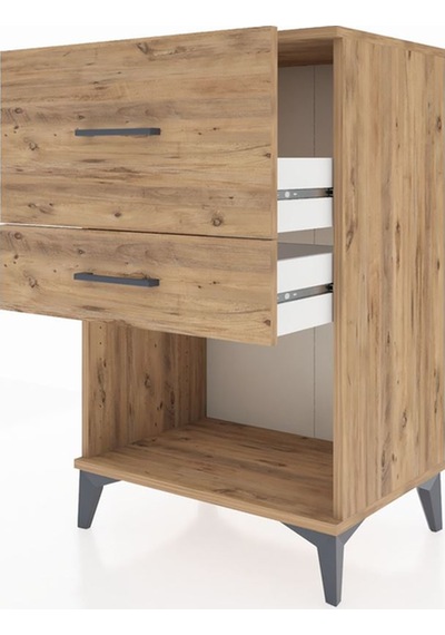 Hyperion Komodin 2 Çekmeceli 60x44x96 Çam-çam Çam