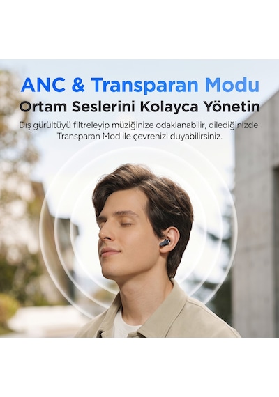 Juo Jt2 Bluetooth 6.0 Tws Kablosuz Kulak İçi Kulaklık 4 Mikrofonlu Anc Enc Gürültü Engelleme 13mm Sürücü Siyah