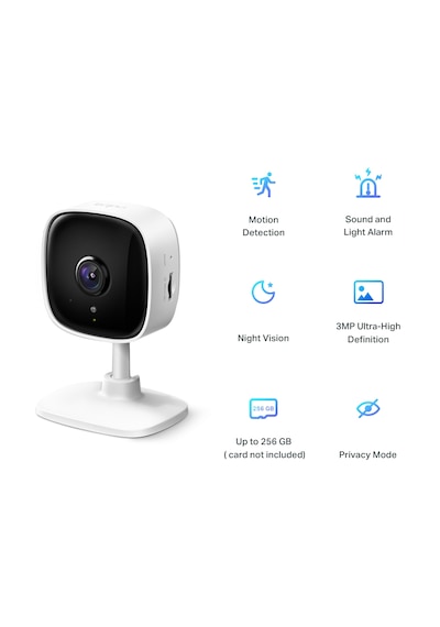 Tp-link Tapo C110 3mp Ultra Yüksek Çözünürlüklü Wi-fi Güvenlik Kamerası Gelişmiş Gece Görüşü Hareket Algılama Ve Anlık Bildirim Sesli/ışıklı Alarm Iki Yönlü Ses 256gb Microsd Desteği