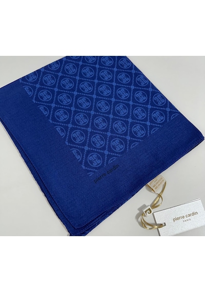 Pierre Cardin Elegans Monogram Eşarp - 1090750 -924 Saks Mavi Saks Mavi