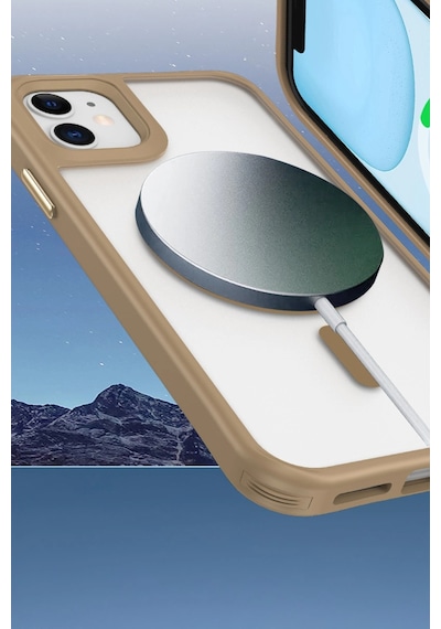 Apple  Uyumlu  iPhone 12 Kılıf Enka Magsafe Silikon Kılıf Siyah