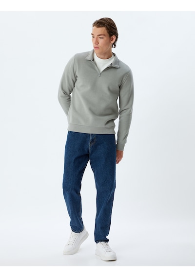 Koton Yarım Fermuarlı Yaka Sweatshirt Uzun Kollu Pamuk Karışımlı Gri 5wam70002mk Gri Koton Yarım Fermuarlı Yaka Sweatshirt Uzun Kollu Pamuk Karışımlı Gri 5wam70002mk Gri