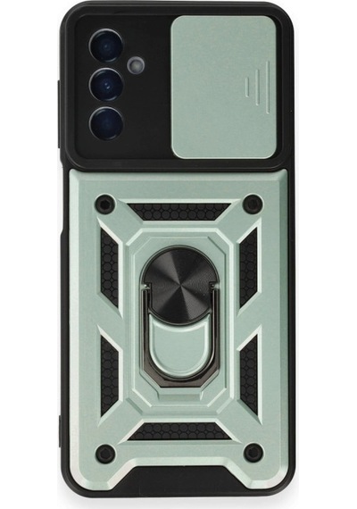 Samsung Galaxy M14 5g Kılıf Pars Lens Yüzüklü Silikon - Yeşil