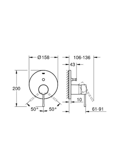 Grohe Essence Ankastre Banyo Duş Bataryası - 24167AL1 Siyah
