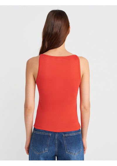 Dilvin 21048 Halter Yaka Top-kırmızı Kırmızı