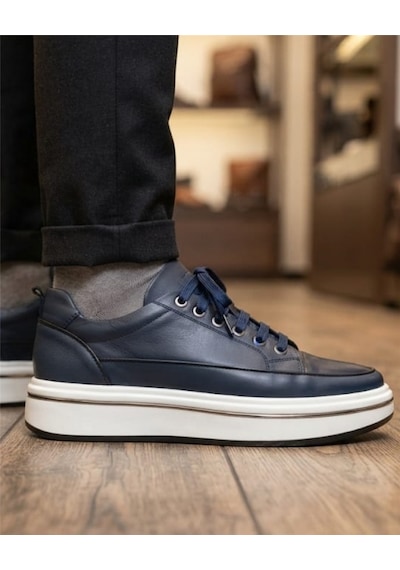 Voyager M1053 Erkek Lacivert Tafta 39-44 Deri Günlük Spor Ayakkabı