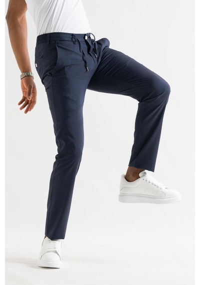 Ecer Slimfit Beli Lastikli İplikli İnce Yazlık Kumaş Jogger Pantolon 001