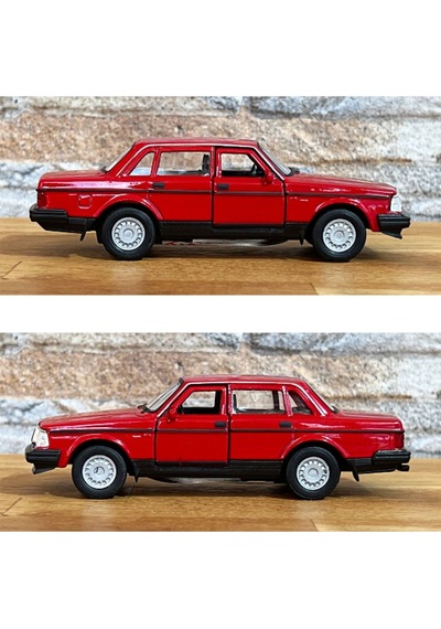 Volvo 240 Gl Çek Bırak Die - Cast Metal Model Araba - Kırmızı 11.5 Cm